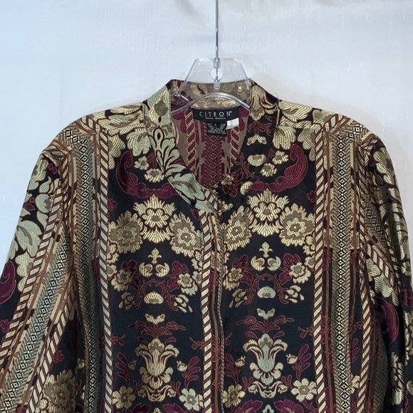 207 Citron Santa Monica Silk Brocade Blazer Jacket - Picture 9 of 16